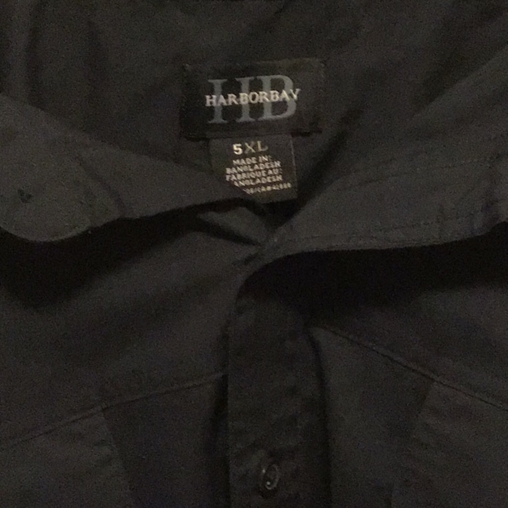Harbor Bay Button down Shirt Size 5Xl Navy Blue